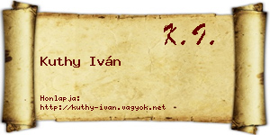 Kuthy Iván névjegykártya